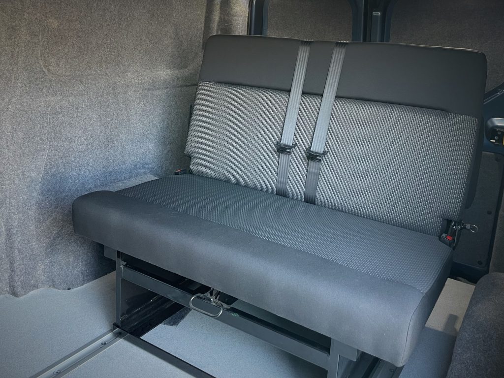 YoYo GlideMotion bed on rails in Transit Custom