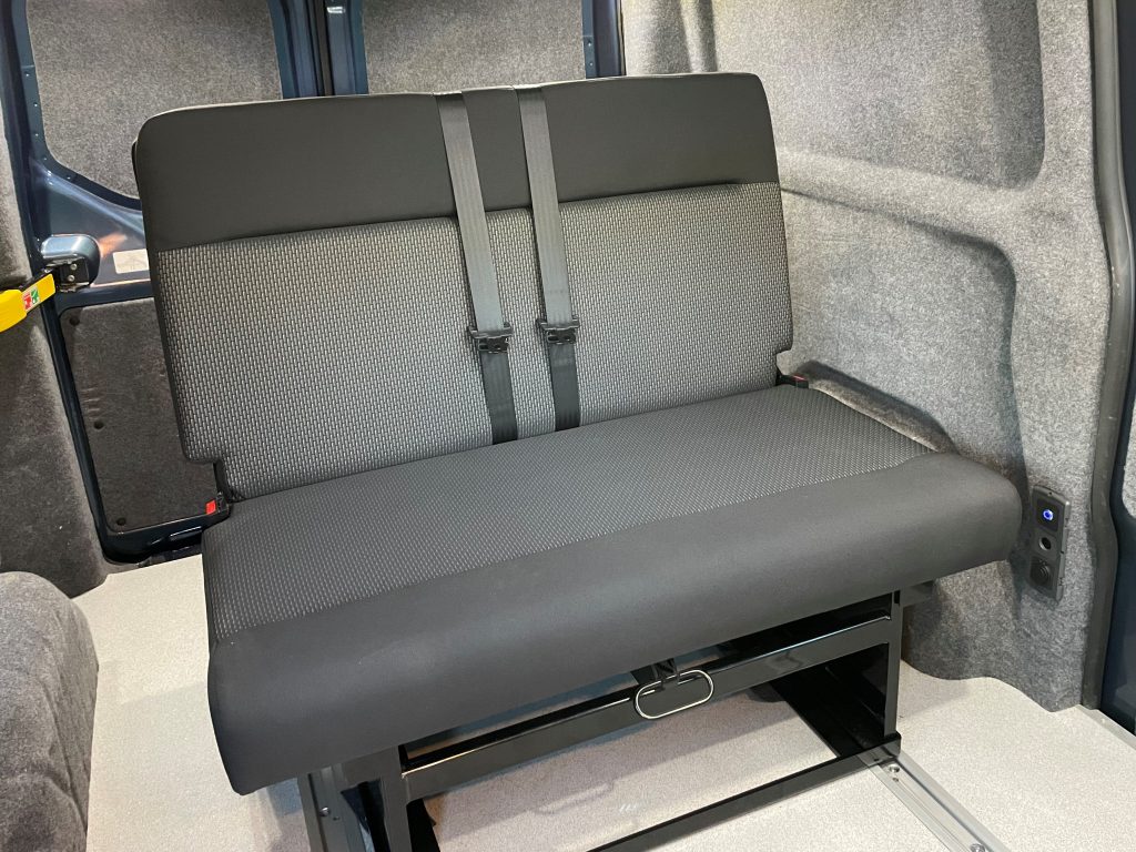 YoYo GlideMotion bed on rails in Transit Custom