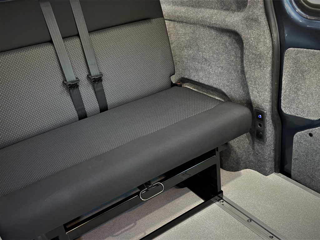 YoYo GlideMotion bed on rails in Transit Custom