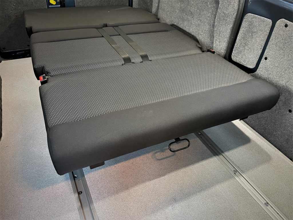 YoYo GlideMotion bed on rails in Transit Custom